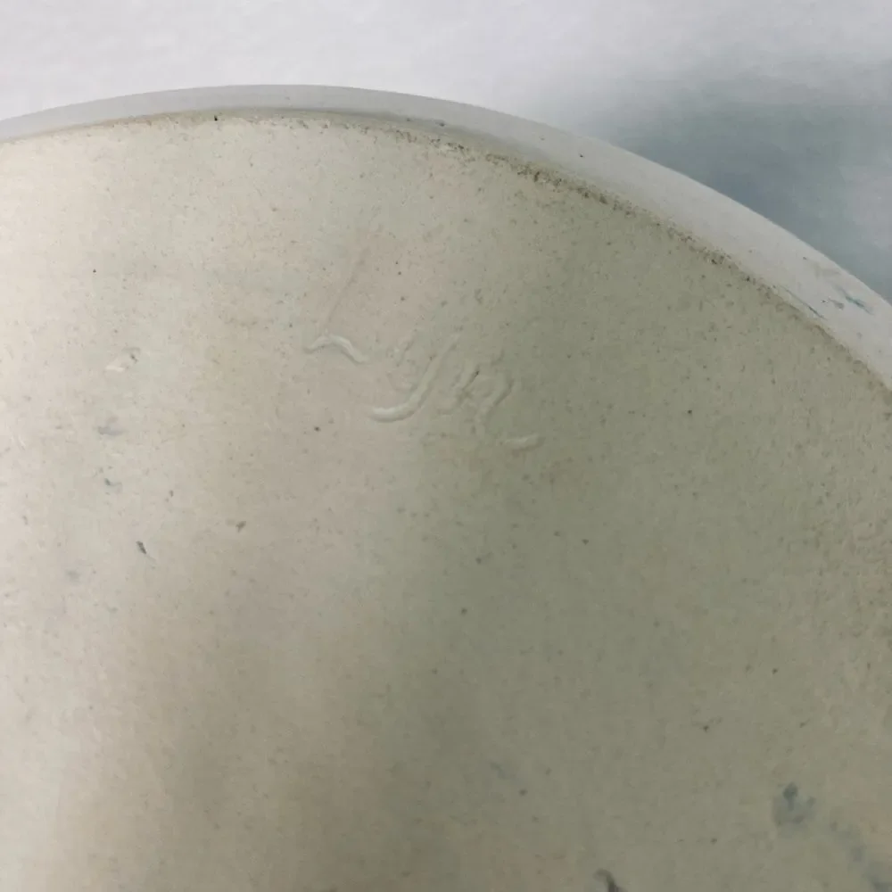 Ceramic Handmade Blue Geometric Pottery Serving Decor Bowl